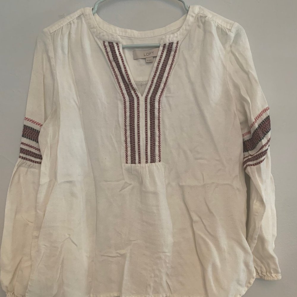 Ann Taylor LOFT long sleeve tunic shirt